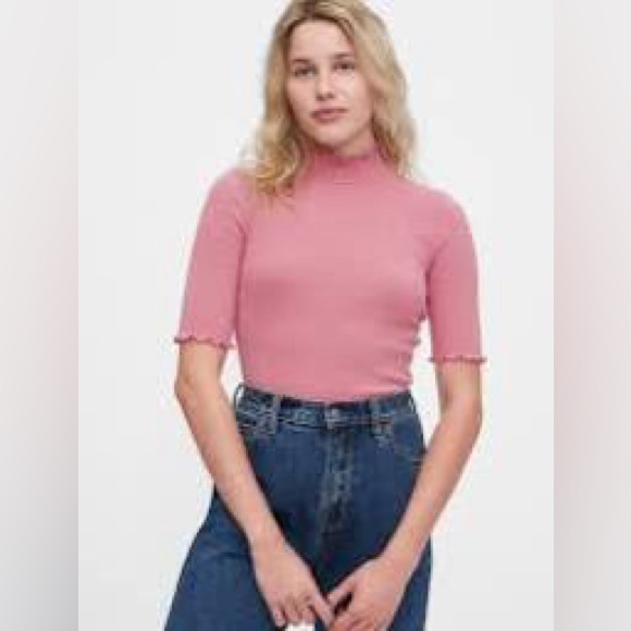 GAP Pointelle Fitted Mockneck Shirt - Picture 6 of 6